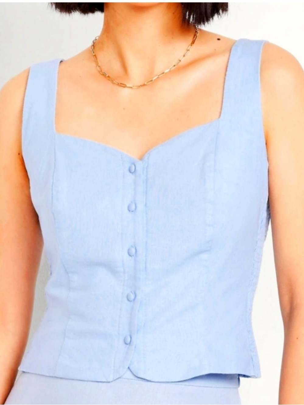 Linen blend top